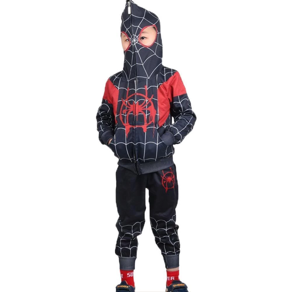 CosplaySky Spider-Man Hoodie Kids Spider-Verse Miles Morales Gwen Stacy Noir Peter Cosplay Costume 3 CosplaySky Spider-Man Hoodie Kids Spider-Verse Miles Morales Gwen Stacy Noir Peter Cosplay Costume