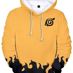 New Cosplaysky Boys Pullover Hoodie Naruto Yellow Sweatshirt Unisex