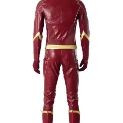 NewCosplay The Flash Season 4 Barry Allen Flash Outfit Jumpsuit Uniform Cosplay Costume+shoes Whole Set