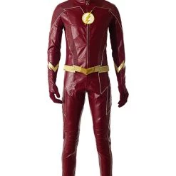NewCosplay The Flash Season 4 Barry Allen Flash Outfit Jumpsuit Uniform Cosplay Costume+shoes Whole Set