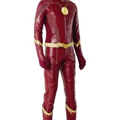NewCosplay The Flash Season 4 Barry Allen Flash Outfit Jumpsuit Uniform Cosplay Costume+shoes Whole Set