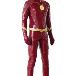 NewCosplay The Flash Season 4 Barry Allen Flash Outfit Jumpsuit Uniform Cosplay Costume+shoes Whole Set