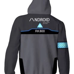 New Cosplaysky Detroit: Become Human Zip Up Hoodie Connor RK800 Hoodie Unisex Sweatershirt Gray