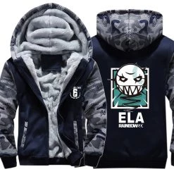 New Cosplaysky Tom Clancy's Rainbow Six Siege Lesion ELAS Hoodie Thich Windter Jacket Camouflage New Arrivals