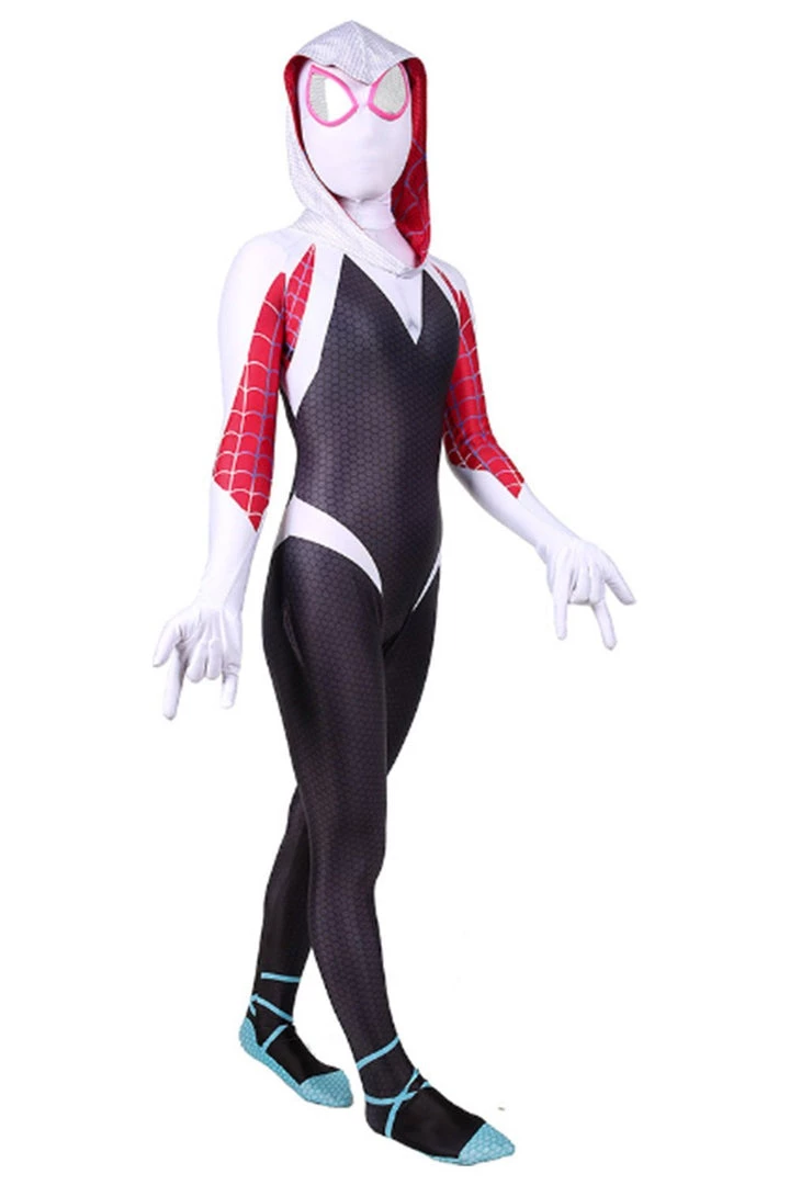 New Cosplaysky New Arrivals Spider-Man: Into The Spider-Verse Spider-Gwen Kids Children Halloween Cosplay Costumes 6 New Cosplaysky New Arrivals Spider-Man: Into The Spider-Verse Spider-Gwen Kids Children Halloween Cosplay Costumes