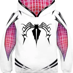 New Cosplaysky Boys Hoodie Spider-Man: Into The Spider-Verse Miles Morales Gwen 3D Sweatshirt Kids
