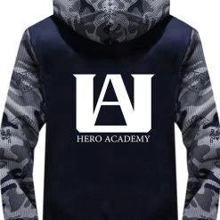 New Cosplaysky Teen Hoodie My Hero Academia Pattern Thick Fleece Camouflage Winter Hoodie