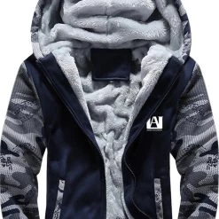 New Cosplaysky Teen Hoodie My Hero Academia Pattern Thick Fleece Camouflage Winter Hoodie