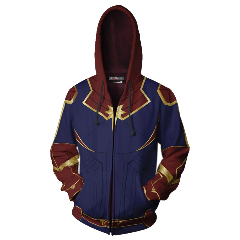 New Cosplaysky Teen Zip-Up Hoodie Avengers 4 Captain Marvel Carol Danvers 3D Sweatshirt New Arrivals 3 New Cosplaysky Teen Zip-Up Hoodie Avengers 4 Captain Marvel Carol Danvers 3D Sweatshirt New Arrivals