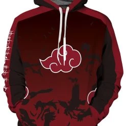 New Cosplaysky Naruto Hoodie Akatsuki Red Cloud Pullover Sweatshirt New Arrivals