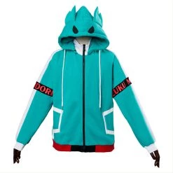 New Cosplaysky Teen Hoodie My Hero Academia Boku No Hero Izuku Midoriya Deku Zip Up Sweatshirt Unisex
