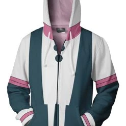 New Cosplaysky New Arrivals My Hero Academia Hoodie Boku No Hero OCHACO URARAKA Zip Up Sweatshirt Unisex