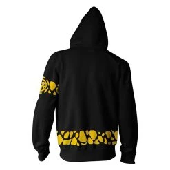 New Cosplaysky New Arrivals Unisex One Piece Trafalgar Law Cosplay Hoodie 3D Printed Sweatshirt Men Women Casual Zip Up Streetwear