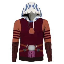 New Cosplaysky Unisex Ahsoka Tano Hoodies Star Wars: The Clone Wars Pullover 3D Print Jacket Sweatshirt