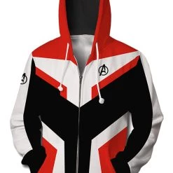 CosplaySky Teen Hoodie Avengers 4 Endgame Quantum Realm Suit Zip Up Jacket Sweatshirt For Adults Unisex