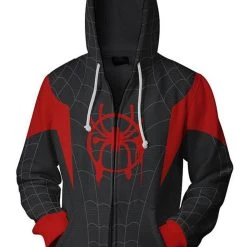 New Cosplaysky New Arrivals Unisex Adult Hoodie Miles Morales Spider-Man 3D Printed Zip Up Hooded Sweatshirt