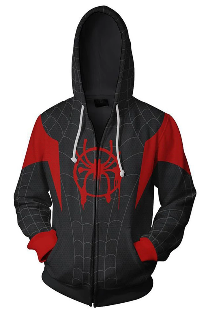 New Cosplaysky New Arrivals Unisex Adult Hoodie Miles Morales Spider-Man 3D Printed Zip Up Hooded Sweatshirt 3 New Cosplaysky New Arrivals Unisex Adult Hoodie Miles Morales Spider-Man 3D Printed Zip Up Hooded Sweatshirt
