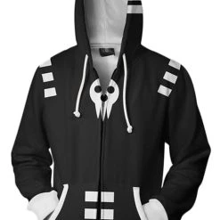 New Cosplaysky Soul Eater Merchandies Hoodie 3D Zip Up Sweatshirt Unisex