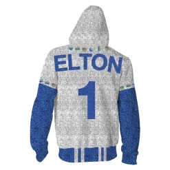New Cosplaysky 2019 Rocketman Elton John Dodgers Zip Up Hoodie Baseball Team Uniform Cosplay Costume New Arrivals