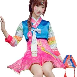 NewCosplay New Arrivals Overwatch OW DVA Hana Song Korean Traditional Cosplay Costume