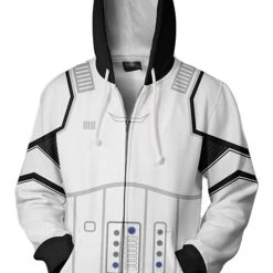 New Cosplaysky Star Wars Hoodie First Order Stoomtrooper Pullover Sweatshirt White