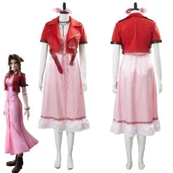 NewCosplay New Arrivals Final Fantasy VII 7 Aeris Aerith Gainsborough Pink Dress Outfit Cosplay Costume