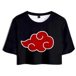 INSWEAR Women NARUTO Cosplay Crop Top & Shorts Set Summer 2 Pieces Casual Clothes