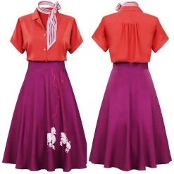 Cosplaygift Women 1950s Poodle Rockabilly Retro Swing Dress Grease Fancy Dress