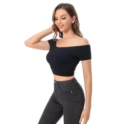 INSWEAR New Arrivals 1970S Pink Lady Cosplay Costume Off-shoulder Short Sleeve Shirt Top 13 INSWEAR New Arrivals 1970S Pink Lady Cosplay Costume Off-shoulder Short Sleeve Shirt Top