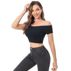 INSWEAR New Arrivals 1970S Pink Lady Cosplay Costume Off-shoulder Short Sleeve Shirt Top 17 INSWEAR New Arrivals 1970S Pink Lady Cosplay Costume Off-shoulder Short Sleeve Shirt Top