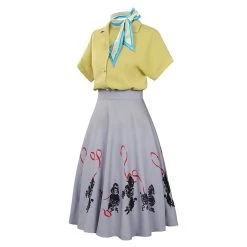 New Cosplaysky Women 1950s Poodle Rockabilly Retro Swing Dress Grease Fancy Dress Halloween Carnival Suit 13 New Cosplaysky Women 1950s Poodle Rockabilly Retro Swing Dress Grease Fancy Dress Halloween Carnival Suit
