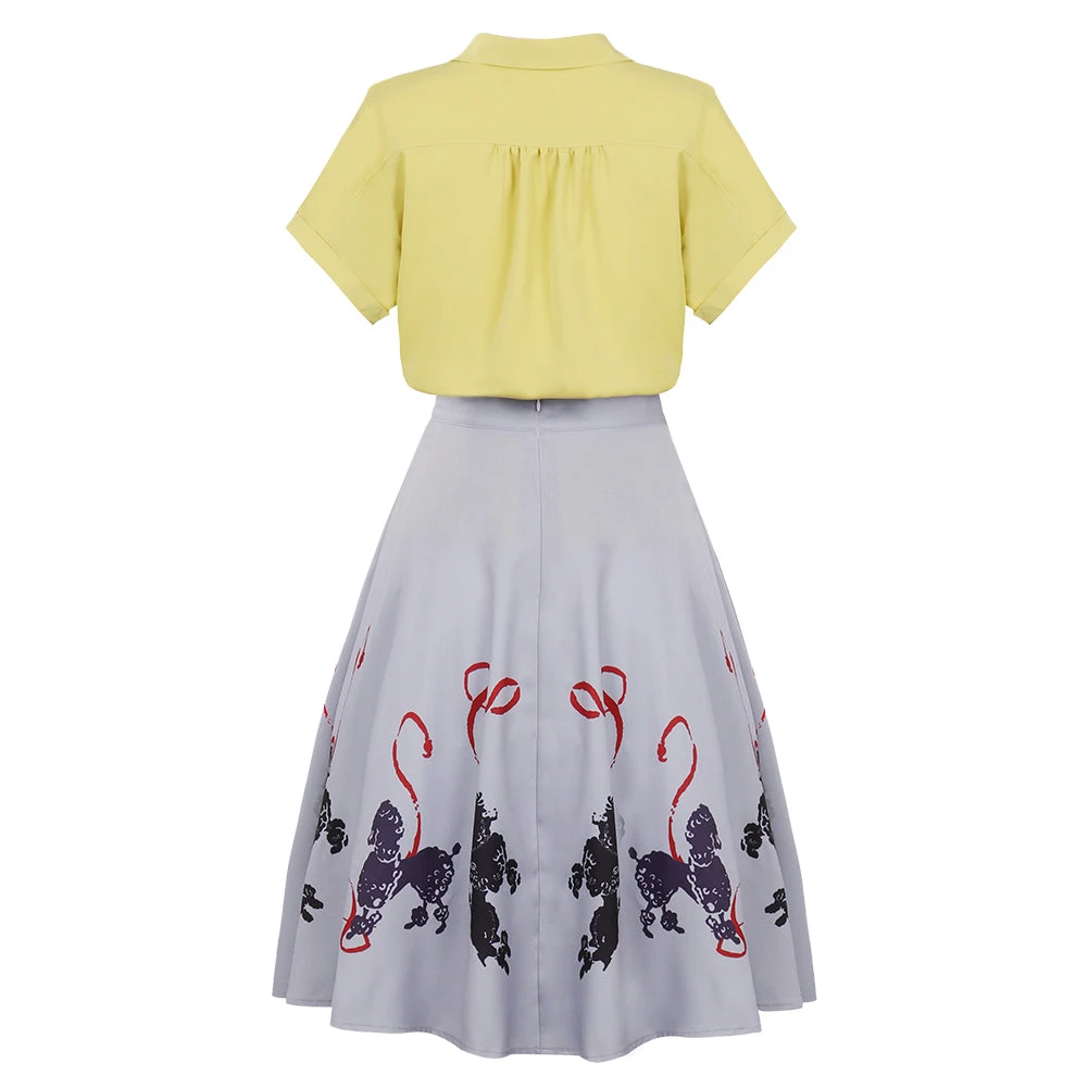 New Cosplaysky Women 1950s Poodle Rockabilly Retro Swing Dress Grease Fancy Dress Halloween Carnival Suit 6 New Cosplaysky Women 1950s Poodle Rockabilly Retro Swing Dress Grease Fancy Dress Halloween Carnival Suit