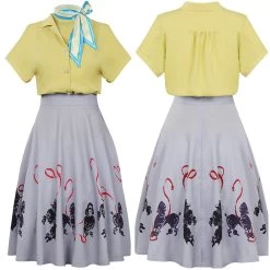 New Cosplaysky Women 1950s Poodle Rockabilly Retro Swing Dress Grease Fancy Dress Halloween Carnival Suit