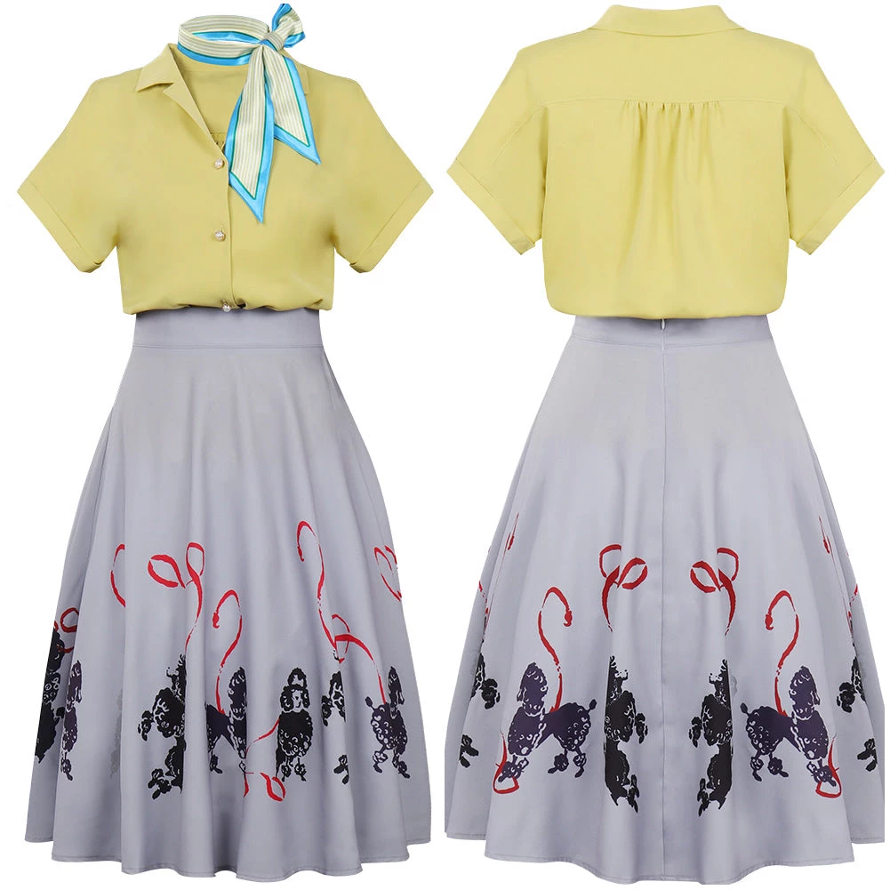New Cosplaysky Women 1950s Poodle Rockabilly Retro Swing Dress Grease Fancy Dress Halloween Carnival Suit 3 New Cosplaysky Women 1950s Poodle Rockabilly Retro Swing Dress Grease Fancy Dress Halloween Carnival Suit