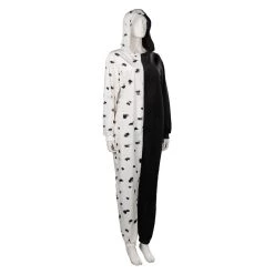 NewCosplay Cruella Cosplay Costume Sleepwear Jumpsuit Pajams Outfits Halloween Carnival Suit