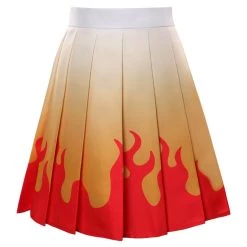 Fandombuy Demon Slayer Rengoku Kyoujurou Cosplay Costume Pleated Skirt Halloween Carnival Suit
