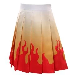 Fandombuy Demon Slayer Rengoku Kyoujurou Cosplay Costume Pleated Skirt Halloween Carnival Suit