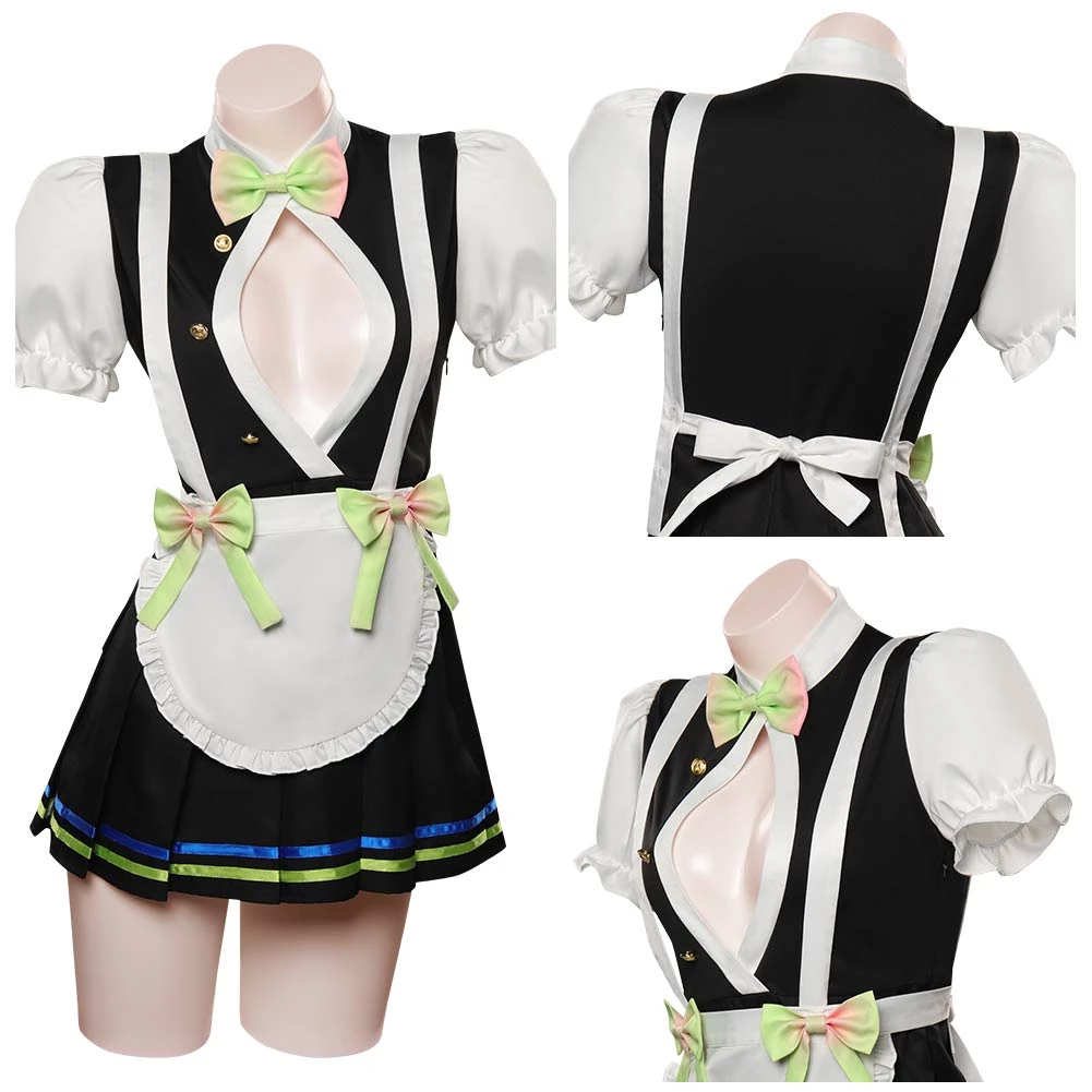 NewCosplay Demon Slayer Kanroji Mitsuri Cosplay Costume Maid Dress Outfits Halloween Carnival Suit New Arrivals 4 NewCosplay Demon Slayer Kanroji Mitsuri Cosplay Costume Maid Dress Outfits Halloween Carnival Suit New Arrivals