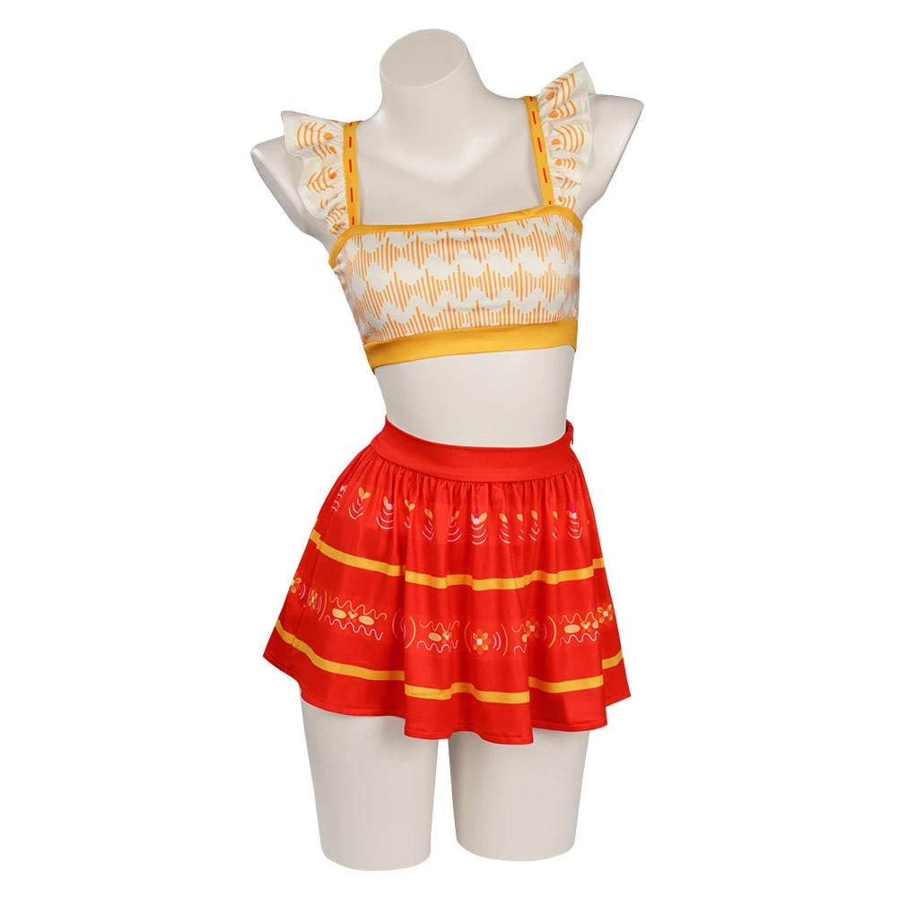 NewCosplay New Arrivals Encanto Dolores Madrigal Original Designer Cosplay Costume Two-pieces Skirt Swimsuit-cossky® 3 NewCosplay New Arrivals Encanto Dolores Madrigal Original Designer Cosplay Costume Two-pieces Skirt Swimsuit-cossky®