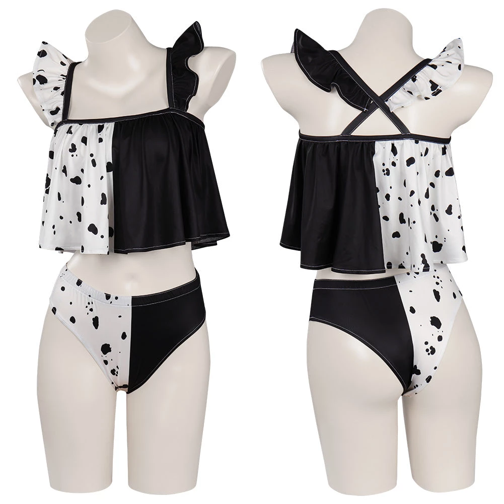NewCosplay Cruella Original Designers Bikni Swimsuit Cosplay Costume-Cossky® 3 NewCosplay Cruella Original Designers Bikni Swimsuit Cosplay Costume-Cossky®