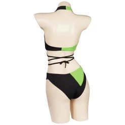 NewCosplay New Arrivals Kim Possible Shego Swimsuit Cosplay Costume Two-Piece Swimwear Outfits