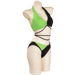 NewCosplay New Arrivals Kim Possible Shego Swimsuit Cosplay Costume Two-Piece Swimwear Outfits