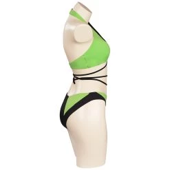 NewCosplay New Arrivals Kim Possible Shego Swimsuit Cosplay Costume Two-Piece Swimwear Outfits