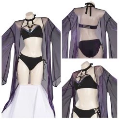 NewCosplay LoL TheWidow Maker Evelynn Sexy Swimsuit Cosplay Costume Swimwear Cloak Outfits