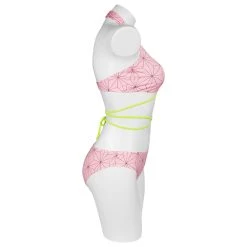 NewCosplay Demon Slayer Kamado Nezuko Swimsuit Cosplay Costume Two-Piece Swimwear Outfits Halloween Carnival Suit New Arrivals