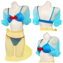 Cosplaygift New Arrivals Snow White Swimsuit Cosplay Costume Three-Piece Swimwear Outfits Halloween Carnival Suit