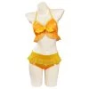 Fansholiday New Arrivals Demon Slayer Agatsuma Zenitsu Swimsuit Cosplay Costume Two-Piece Bikini Swimwear Outfits
