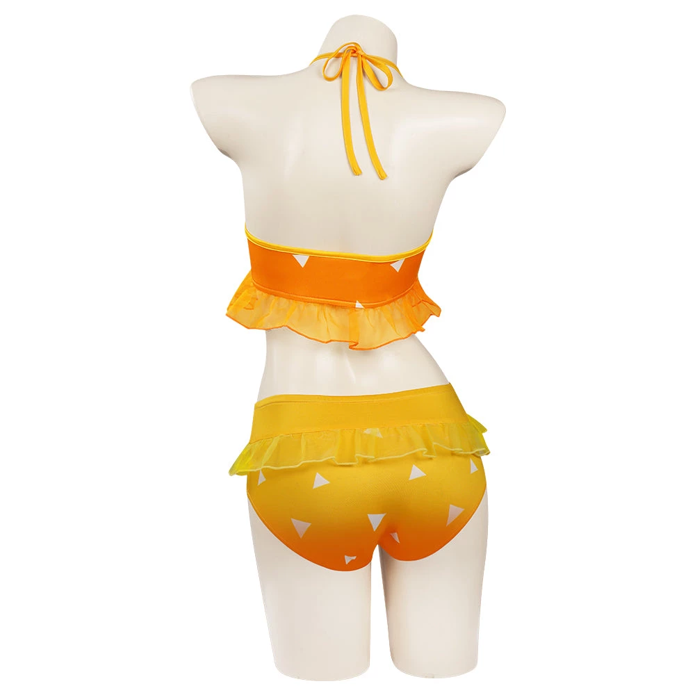 Fansholiday New Arrivals Demon Slayer Agatsuma Zenitsu Swimsuit Cosplay Costume Two-Piece Bikini Swimwear Outfits 6 Fansholiday New Arrivals Demon Slayer Agatsuma Zenitsu Swimsuit Cosplay Costume Two-Piece Bikini Swimwear Outfits