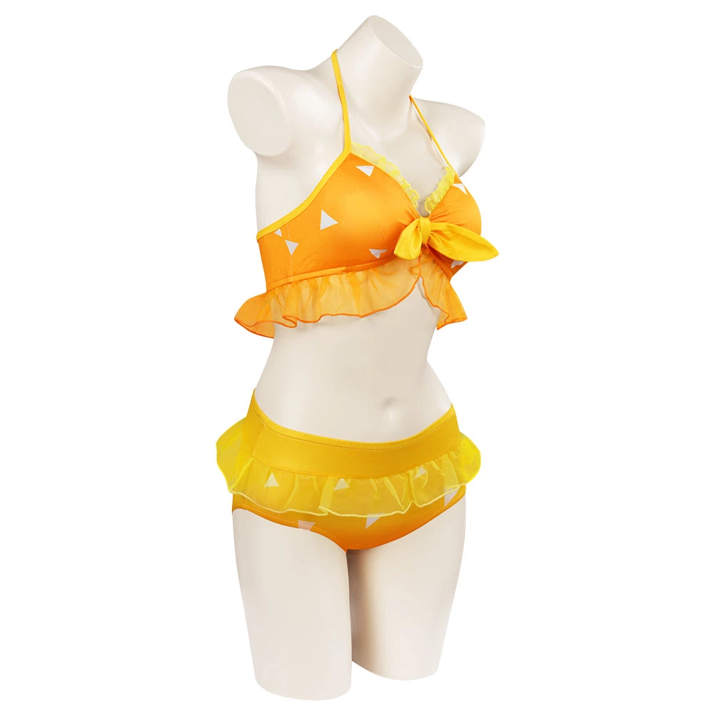Fansholiday New Arrivals Demon Slayer Agatsuma Zenitsu Swimsuit Cosplay Costume Two-Piece Bikini Swimwear Outfits 7 Fansholiday New Arrivals Demon Slayer Agatsuma Zenitsu Swimsuit Cosplay Costume Two-Piece Bikini Swimwear Outfits