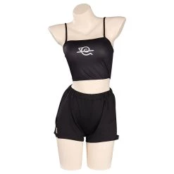 NewCosplay Naruto Akatsuki Swimsuit Cloak Cosplay Costume Three-Piece Swimwear Outfits